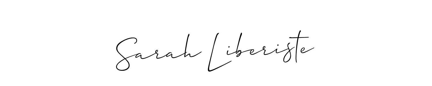 It looks lik you need a new signature style for name Sarah Liberiste. Design unique handwritten (Allison_Script) signature with our free signature maker in just a few clicks. Sarah Liberiste signature style 2 images and pictures png