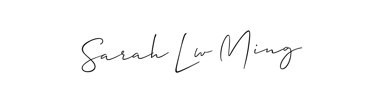 Similarly Allison_Script is the best handwritten signature design. Signature creator online .You can use it as an online autograph creator for name Sarah Lw Ming. Sarah Lw Ming signature style 2 images and pictures png