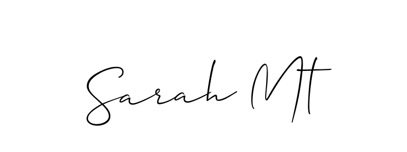 How to make Sarah Mt name signature. Use Allison_Script style for creating short signs online. This is the latest handwritten sign. Sarah Mt signature style 2 images and pictures png