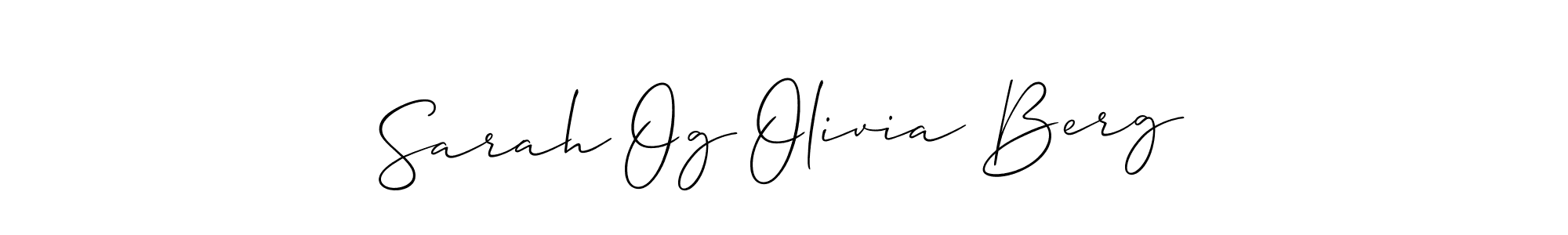 Use a signature maker to create a handwritten signature online. With this signature software, you can design (Allison_Script) your own signature for name Sarah Og Olivia Berg. Sarah Og Olivia Berg signature style 2 images and pictures png