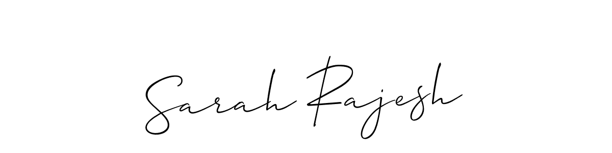 How to make Sarah Rajesh name signature. Use Allison_Script style for creating short signs online. This is the latest handwritten sign. Sarah Rajesh signature style 2 images and pictures png