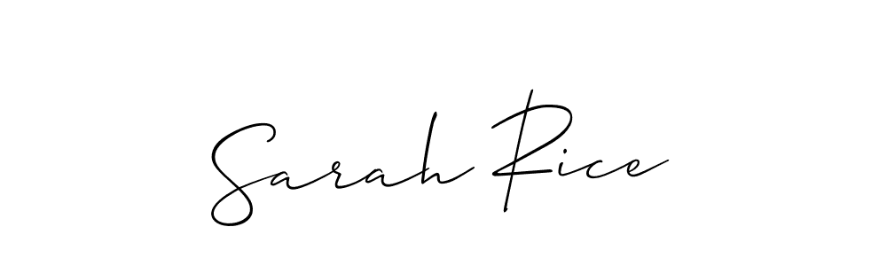 How to make Sarah Rice signature? Allison_Script is a professional autograph style. Create handwritten signature for Sarah Rice name. Sarah Rice signature style 2 images and pictures png