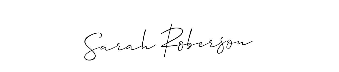 The best way (Allison_Script) to make a short signature is to pick only two or three words in your name. The name Sarah Roberson include a total of six letters. For converting this name. Sarah Roberson signature style 2 images and pictures png
