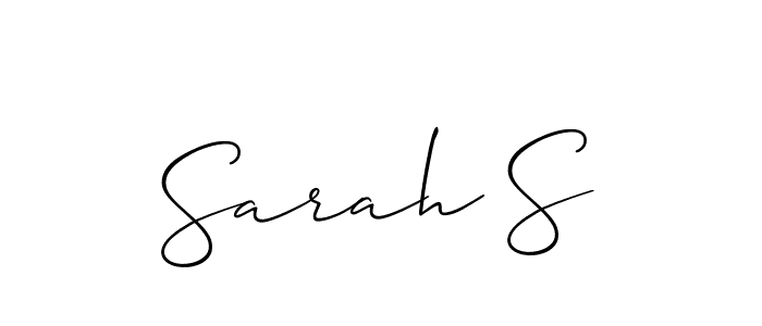 Make a beautiful signature design for name Sarah S. With this signature (Allison_Script) style, you can create a handwritten signature for free. Sarah S signature style 2 images and pictures png