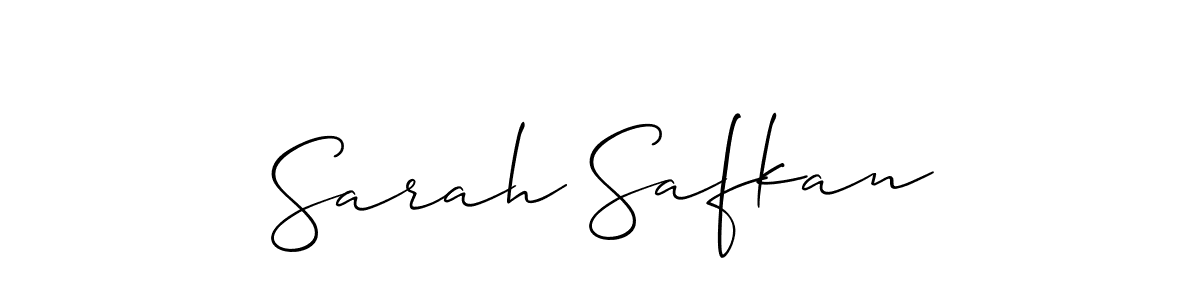 Check out images of Autograph of Sarah Safkan name. Actor Sarah Safkan Signature Style. Allison_Script is a professional sign style online. Sarah Safkan signature style 2 images and pictures png