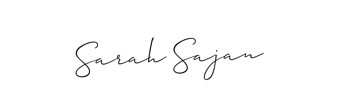 Create a beautiful signature design for name Sarah Sajan. With this signature (Allison_Script) fonts, you can make a handwritten signature for free. Sarah Sajan signature style 2 images and pictures png