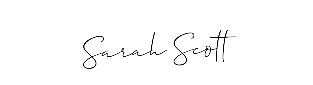 How to make Sarah Scott name signature. Use Allison_Script style for creating short signs online. This is the latest handwritten sign. Sarah Scott signature style 2 images and pictures png