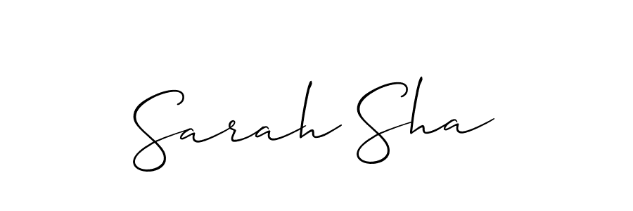 How to make Sarah Sha name signature. Use Allison_Script style for creating short signs online. This is the latest handwritten sign. Sarah Sha signature style 2 images and pictures png