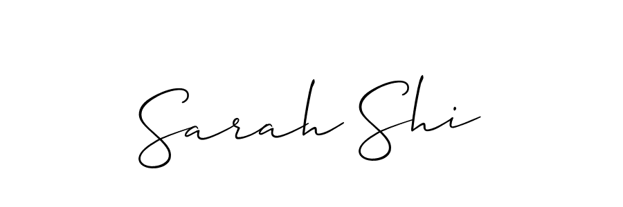 You should practise on your own different ways (Allison_Script) to write your name (Sarah Shi) in signature. don't let someone else do it for you. Sarah Shi signature style 2 images and pictures png