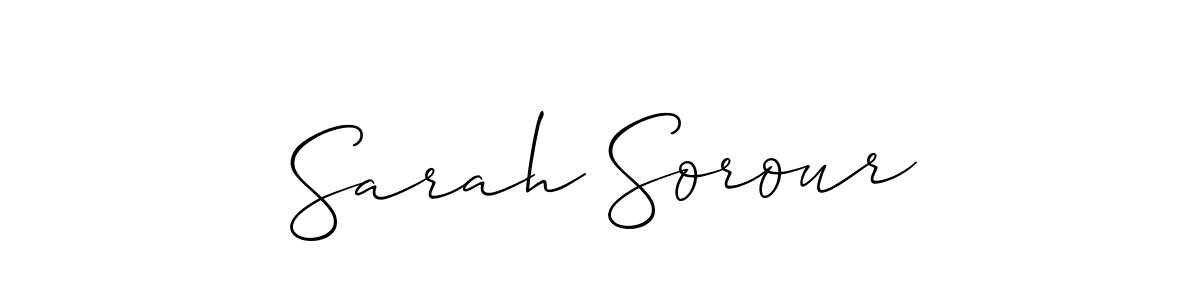It looks lik you need a new signature style for name Sarah Sorour. Design unique handwritten (Allison_Script) signature with our free signature maker in just a few clicks. Sarah Sorour signature style 2 images and pictures png