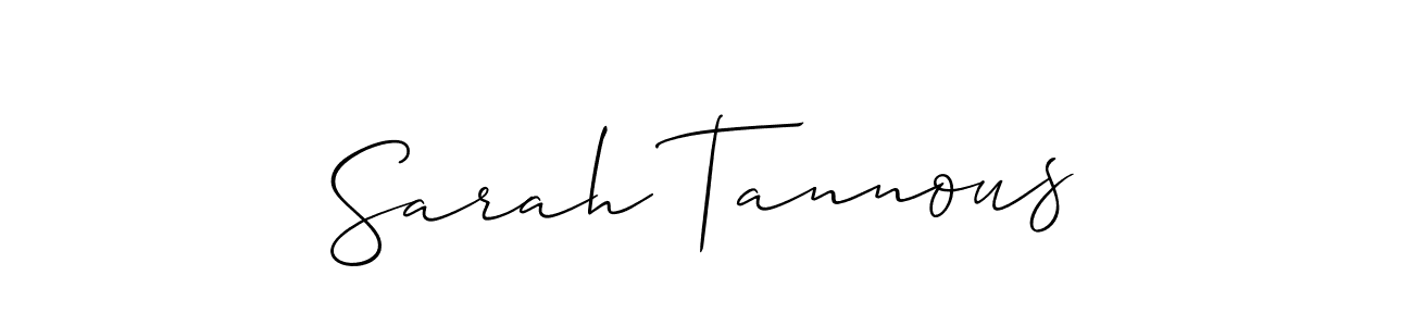 How to make Sarah Tannous signature? Allison_Script is a professional autograph style. Create handwritten signature for Sarah Tannous name. Sarah Tannous signature style 2 images and pictures png