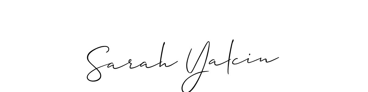 Create a beautiful signature design for name Sarah Yalcin. With this signature (Allison_Script) fonts, you can make a handwritten signature for free. Sarah Yalcin signature style 2 images and pictures png