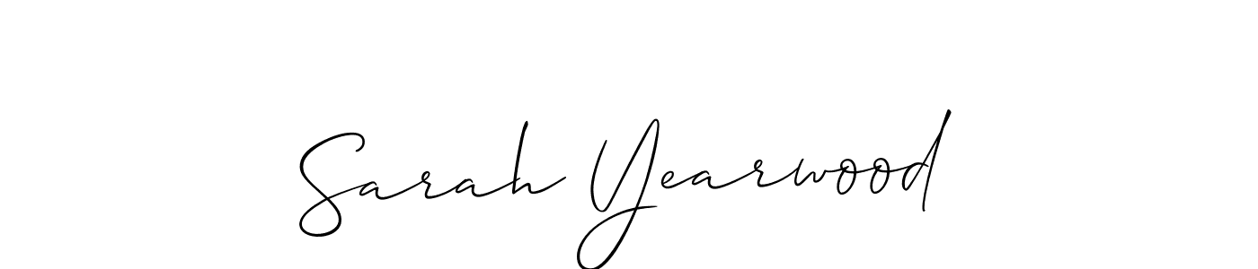 Sarah Yearwood stylish signature style. Best Handwritten Sign (Allison_Script) for my name. Handwritten Signature Collection Ideas for my name Sarah Yearwood. Sarah Yearwood signature style 2 images and pictures png