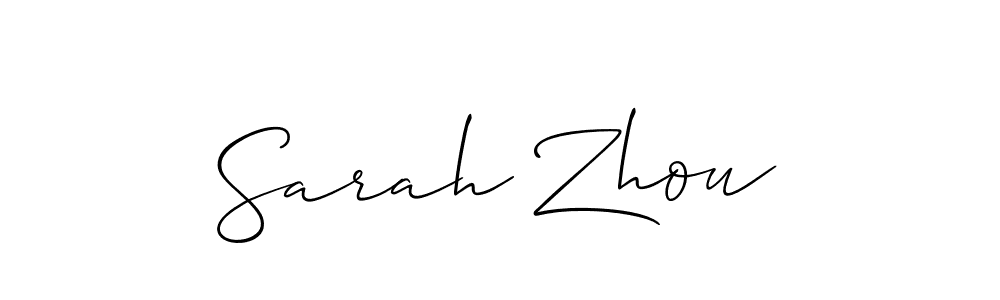 Make a beautiful signature design for name Sarah Zhou. With this signature (Allison_Script) style, you can create a handwritten signature for free. Sarah Zhou signature style 2 images and pictures png