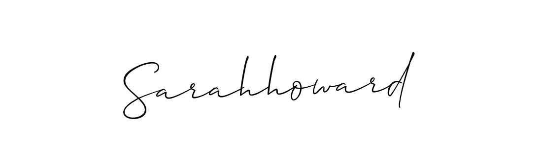 Create a beautiful signature design for name Sarahhoward. With this signature (Allison_Script) fonts, you can make a handwritten signature for free. Sarahhoward signature style 2 images and pictures png
