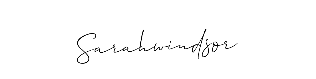 How to make Sarahwindsor name signature. Use Allison_Script style for creating short signs online. This is the latest handwritten sign. Sarahwindsor signature style 2 images and pictures png