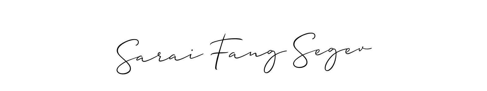 See photos of Sarai Fang Segev official signature by Spectra . Check more albums & portfolios. Read reviews & check more about Allison_Script font. Sarai Fang Segev signature style 2 images and pictures png