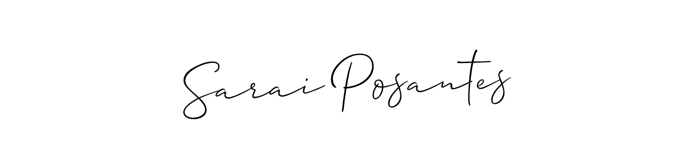 Design your own signature with our free online signature maker. With this signature software, you can create a handwritten (Allison_Script) signature for name Sarai Posantes. Sarai Posantes signature style 2 images and pictures png