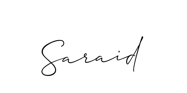 Saraid stylish signature style. Best Handwritten Sign (Allison_Script) for my name. Handwritten Signature Collection Ideas for my name Saraid. Saraid signature style 2 images and pictures png