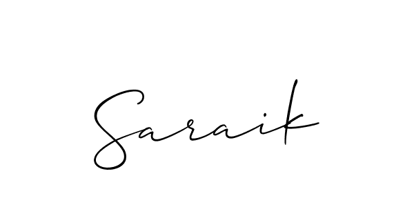 Once you've used our free online signature maker to create your best signature Allison_Script style, it's time to enjoy all of the benefits that Saraik name signing documents. Saraik signature style 2 images and pictures png