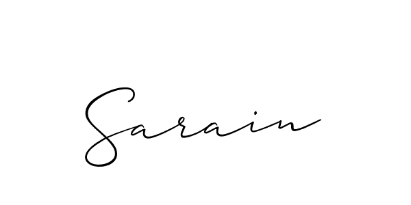 The best way (Allison_Script) to make a short signature is to pick only two or three words in your name. The name Sarain include a total of six letters. For converting this name. Sarain signature style 2 images and pictures png