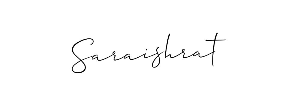 Make a short Saraishrat signature style. Manage your documents anywhere anytime using Allison_Script. Create and add eSignatures, submit forms, share and send files easily. Saraishrat signature style 2 images and pictures png