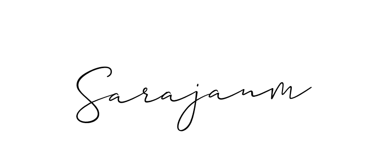 How to make Sarajanm signature? Allison_Script is a professional autograph style. Create handwritten signature for Sarajanm name. Sarajanm signature style 2 images and pictures png