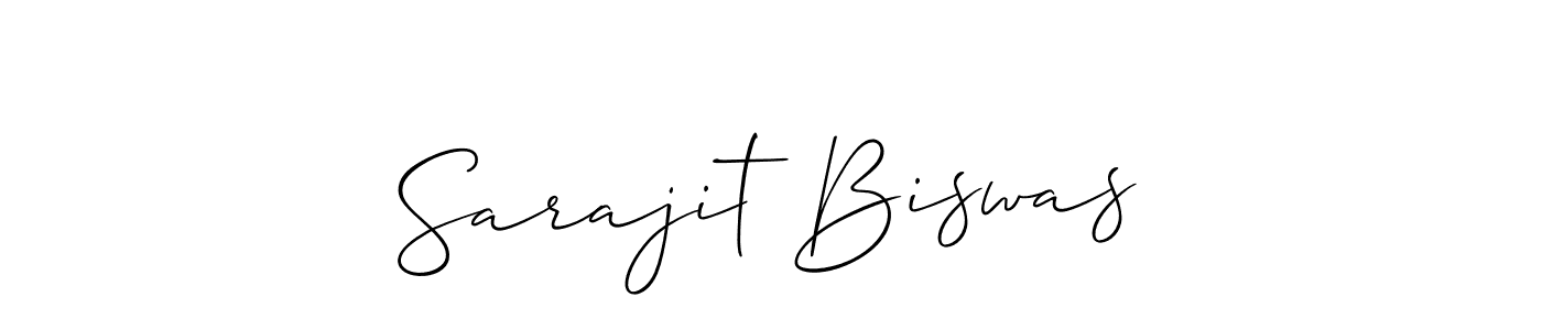 Create a beautiful signature design for name Sarajit Biswas. With this signature (Allison_Script) fonts, you can make a handwritten signature for free. Sarajit Biswas signature style 2 images and pictures png