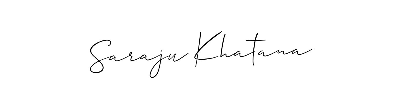 Also You can easily find your signature by using the search form. We will create Saraju Khatana name handwritten signature images for you free of cost using Allison_Script sign style. Saraju Khatana signature style 2 images and pictures png