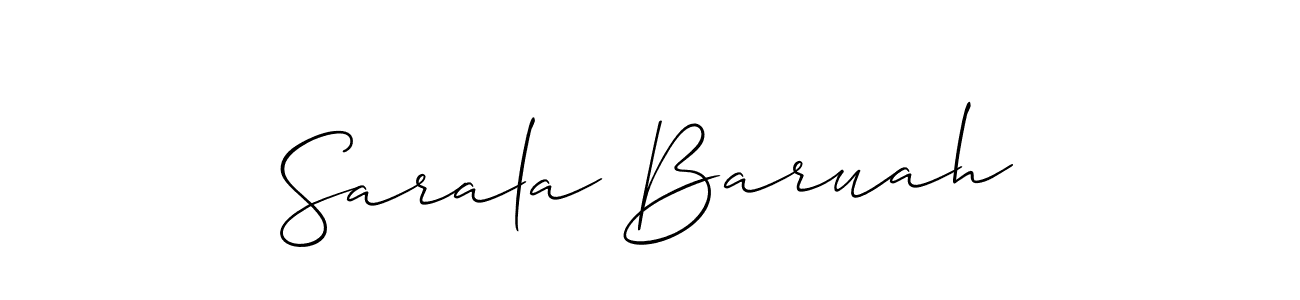 Use a signature maker to create a handwritten signature online. With this signature software, you can design (Allison_Script) your own signature for name Sarala Baruah. Sarala Baruah signature style 2 images and pictures png