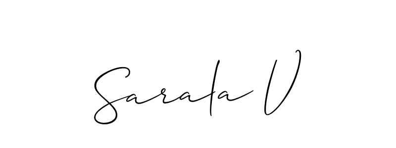 Sarala V stylish signature style. Best Handwritten Sign (Allison_Script) for my name. Handwritten Signature Collection Ideas for my name Sarala V. Sarala V signature style 2 images and pictures png