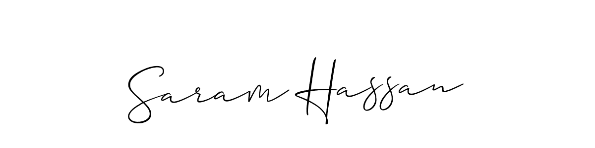 Similarly Allison_Script is the best handwritten signature design. Signature creator online .You can use it as an online autograph creator for name Saram Hassan. Saram Hassan signature style 2 images and pictures png