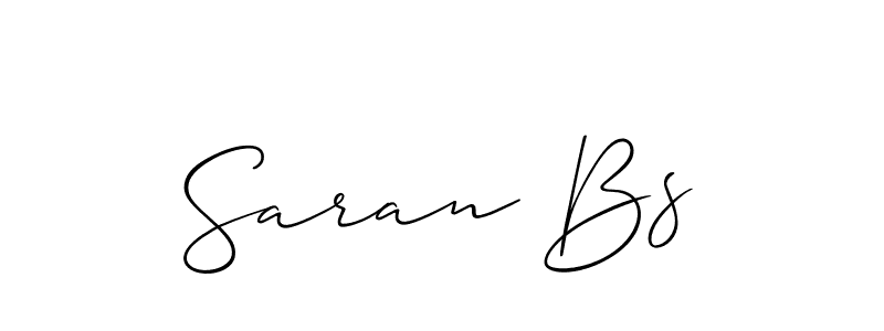 Create a beautiful signature design for name Saran Bs. With this signature (Allison_Script) fonts, you can make a handwritten signature for free. Saran Bs signature style 2 images and pictures png
