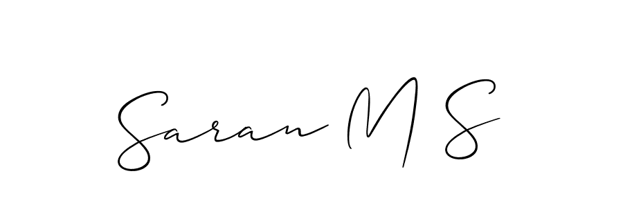 Make a beautiful signature design for name Saran M S. Use this online signature maker to create a handwritten signature for free. Saran M S signature style 2 images and pictures png