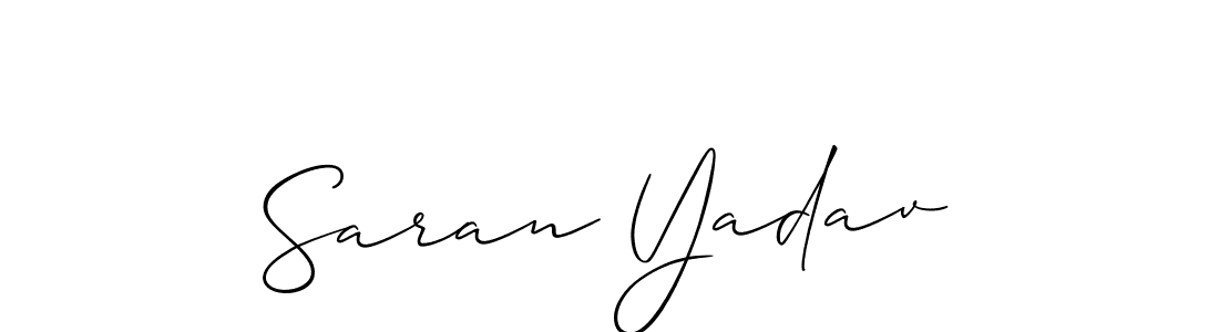 Design your own signature with our free online signature maker. With this signature software, you can create a handwritten (Allison_Script) signature for name Saran Yadav. Saran Yadav signature style 2 images and pictures png