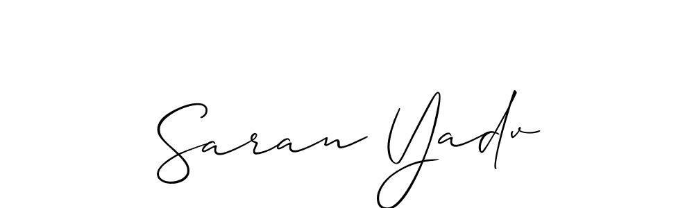 Design your own signature with our free online signature maker. With this signature software, you can create a handwritten (Allison_Script) signature for name Saran Yadv. Saran Yadv signature style 2 images and pictures png
