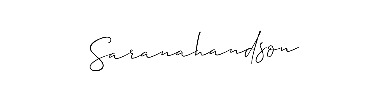 Also we have Saranahandson name is the best signature style. Create professional handwritten signature collection using Allison_Script autograph style. Saranahandson signature style 2 images and pictures png