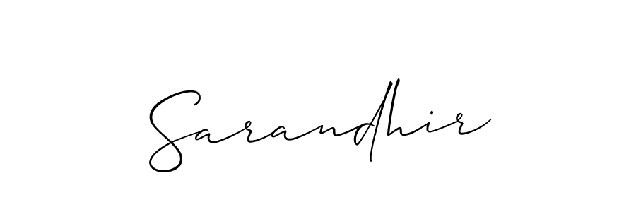 The best way (Allison_Script) to make a short signature is to pick only two or three words in your name. The name Sarandhir include a total of six letters. For converting this name. Sarandhir signature style 2 images and pictures png