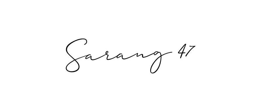 It looks lik you need a new signature style for name Sarang 47. Design unique handwritten (Allison_Script) signature with our free signature maker in just a few clicks. Sarang 47 signature style 2 images and pictures png