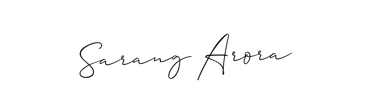 Also You can easily find your signature by using the search form. We will create Sarang Arora name handwritten signature images for you free of cost using Allison_Script sign style. Sarang Arora signature style 2 images and pictures png