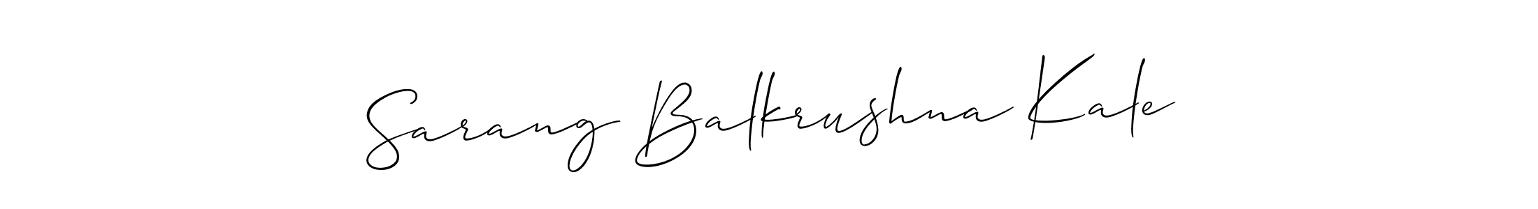 You should practise on your own different ways (Allison_Script) to write your name (Sarang Balkrushna Kale) in signature. don't let someone else do it for you. Sarang Balkrushna Kale signature style 2 images and pictures png