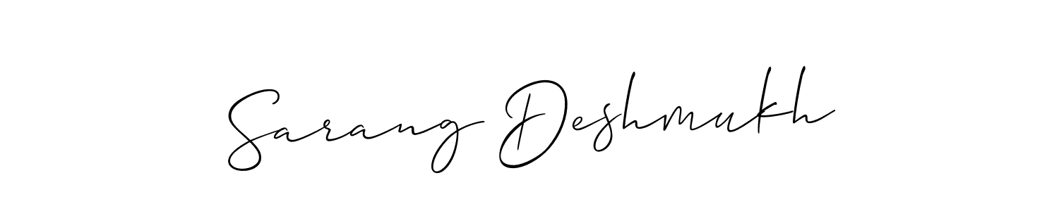 Make a short Sarang Deshmukh signature style. Manage your documents anywhere anytime using Allison_Script. Create and add eSignatures, submit forms, share and send files easily. Sarang Deshmukh signature style 2 images and pictures png