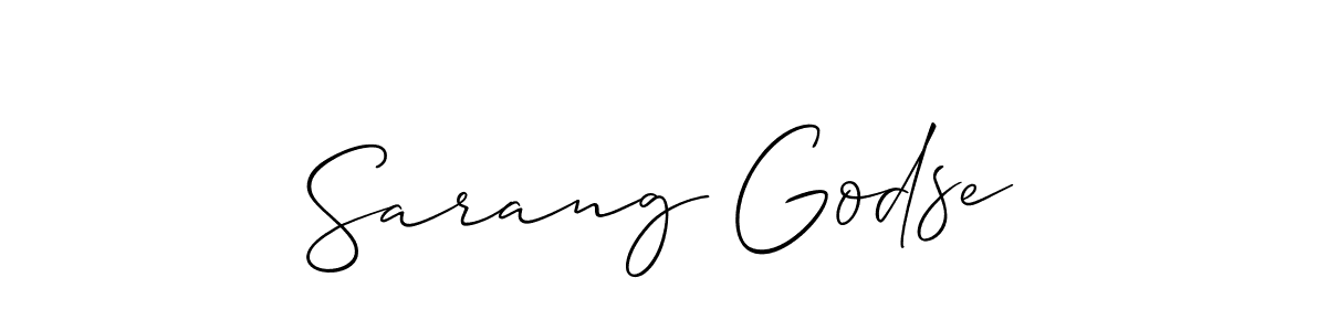 Similarly Allison_Script is the best handwritten signature design. Signature creator online .You can use it as an online autograph creator for name Sarang Godse. Sarang Godse signature style 2 images and pictures png