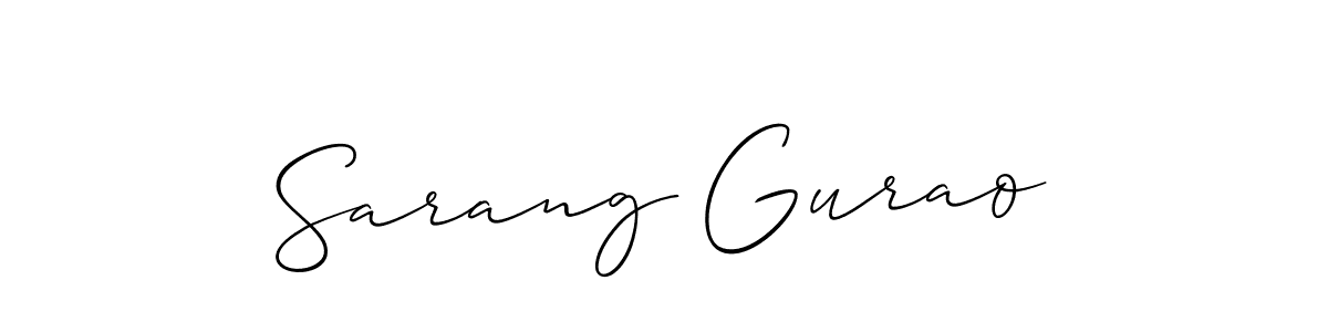 Once you've used our free online signature maker to create your best signature Allison_Script style, it's time to enjoy all of the benefits that Sarang Gurao name signing documents. Sarang Gurao signature style 2 images and pictures png