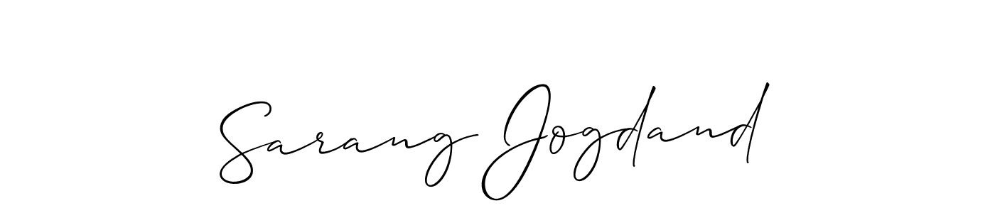 Make a beautiful signature design for name Sarang Jogdand. With this signature (Allison_Script) style, you can create a handwritten signature for free. Sarang Jogdand signature style 2 images and pictures png