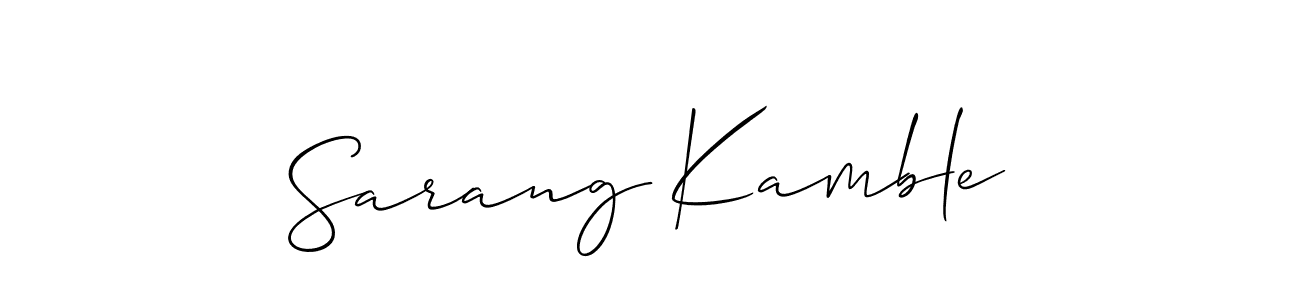 if you are searching for the best signature style for your name Sarang Kamble. so please give up your signature search. here we have designed multiple signature styles  using Allison_Script. Sarang Kamble signature style 2 images and pictures png