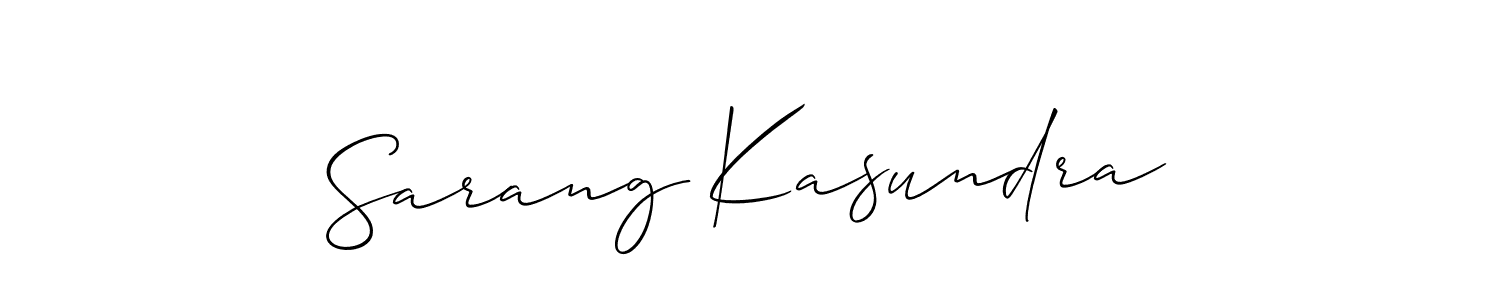 How to make Sarang Kasundra signature? Allison_Script is a professional autograph style. Create handwritten signature for Sarang Kasundra name. Sarang Kasundra signature style 2 images and pictures png