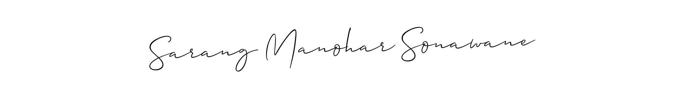 Use a signature maker to create a handwritten signature online. With this signature software, you can design (Allison_Script) your own signature for name Sarang Manohar Sonawane. Sarang Manohar Sonawane signature style 2 images and pictures png