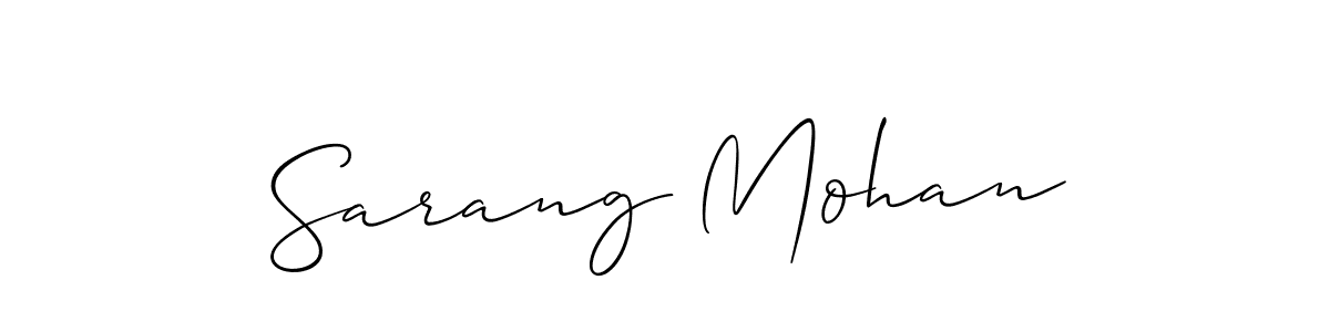 Also You can easily find your signature by using the search form. We will create Sarang Mohan name handwritten signature images for you free of cost using Allison_Script sign style. Sarang Mohan signature style 2 images and pictures png