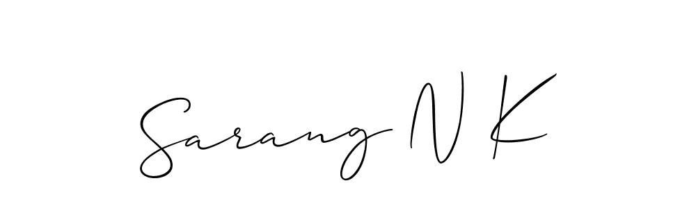 This is the best signature style for the Sarang N K name. Also you like these signature font (Allison_Script). Mix name signature. Sarang N K signature style 2 images and pictures png